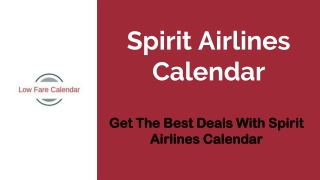 Spirit Airlines Calendar