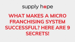 What Makes A Micro Franchising System Successful? Here Are 9 Secrets!