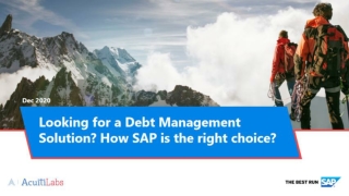 Looking for a Debt Management Solution? How SAP is the right choice?