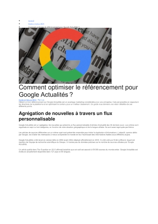 Comment optimiser le référencement pour Google Actualités ?