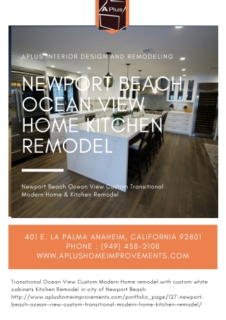 Newport Beach Ocean View Home Kitchen Remodel