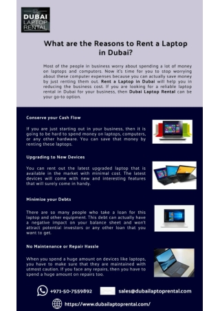 What are the Reasons to Rent a Laptop in Dubai?