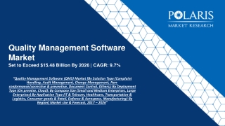 Quality Management Software Market to Reach $15.48 Billion By 2026