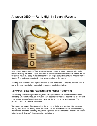 Amazon SEO — Rank High in Search Results
