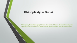 Rhinoplasty in dubai