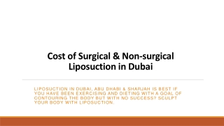 Cost of Surgical & Non-surgical Liposuction in Dubai