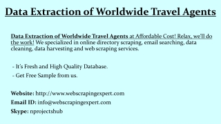 Data Extraction of Worldwide Travel Agents