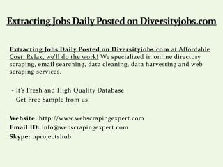 Jobs Extraction from Diversityjobs.com