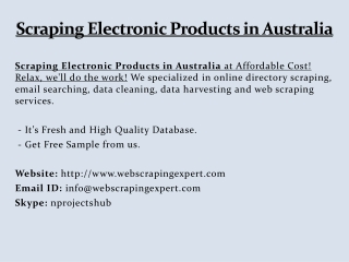 Scraping Electronic Products  in Australia