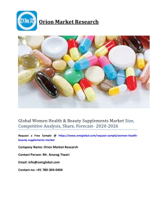 Global Women Health & Beauty Supplements Market Size, Competitive Analysis, Share, Forecast- 2020-2026