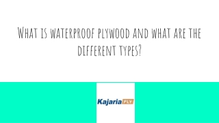 What is waterproof plywood and what are the different types?