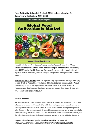 Global Food Antioxidants Market Research Report Forecast 2030