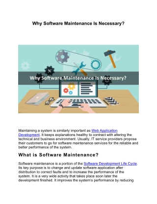 Why Software Maintenance Is Necessary