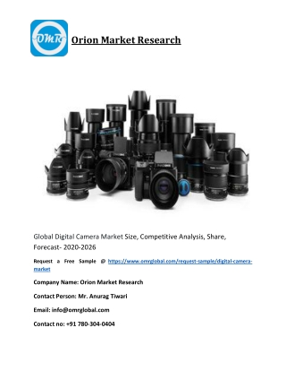 Global Digital Camera Market Size, Competitive Analysis, Share, Forecast- 2020-2026