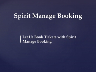 Spirit Manage Booking