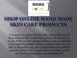 Shop Online Hand Made Skin Care Products