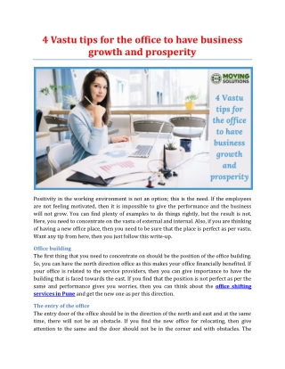 4 Vastu tips for the office to have business growth and prosperity
