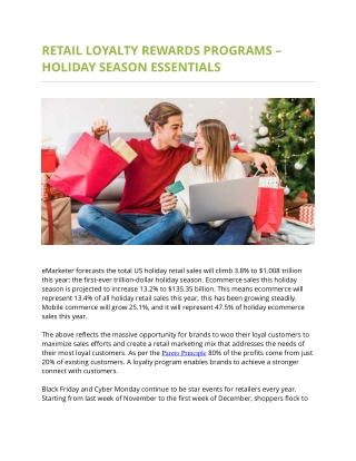 Retail Loyalty Rewards Programs- Holiday Season Essentials