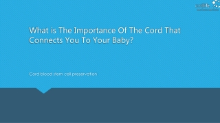 What is the importance of the cord that connects you to your baby?