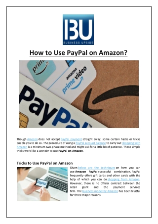 How to Use PayPal on Amazon?