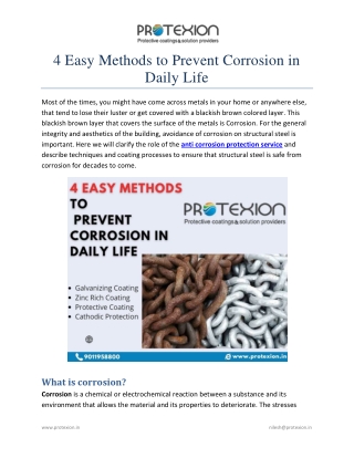 4 Easy Methods to Prevent Corrosion in Daily Life