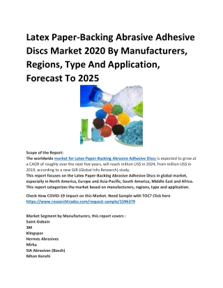 Latex Paper-Backing Abrasive Adhesive Discs Market