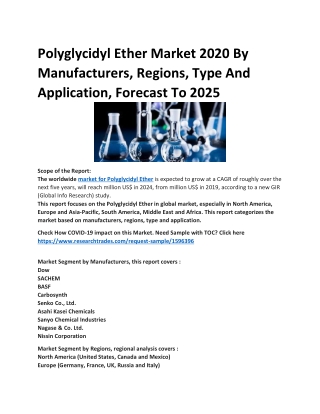 Polyglycidyl Ether Market