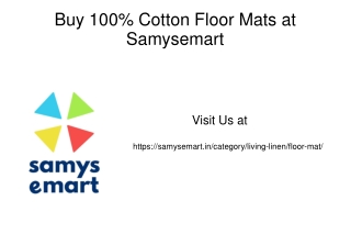 Buy 100% Cotton Floor Mats at Samysemart