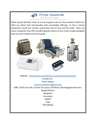 Medical Equipment Rental | Primehealers.com