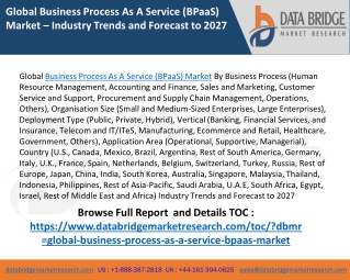 Global Business Process As A Service (BPaaS) Market Growth Factors and Latest Rising Trend