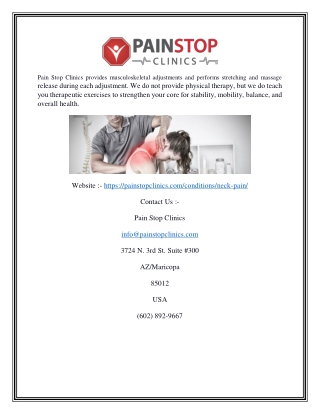 Neck Pain Clinic Phoenix Az | Painstopclinics.com