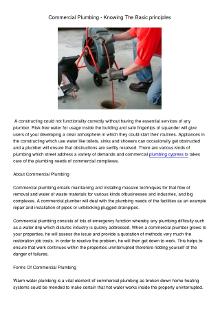 CommercialPlumbing-KnowingTheBasicprinciples