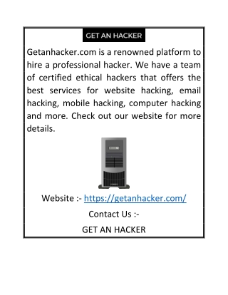 Best Ethical Hackers for Hire | Getanhacker.com