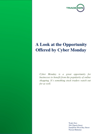 A Look at the Opportunity Offered by Cyber Monday