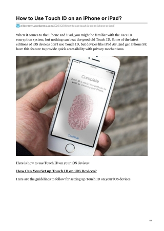 How to Use Touch ID on an iPhone or iPad?