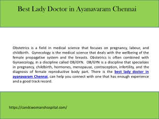 Best Gynecologist in Ayanavaram