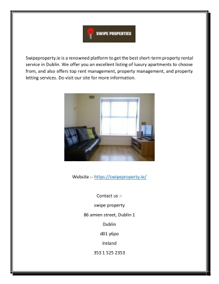 Short Term Property Rental | Swipeproperty.ie