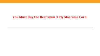 You Must Buy the Best 5mm 3 Ply Macrame Cord