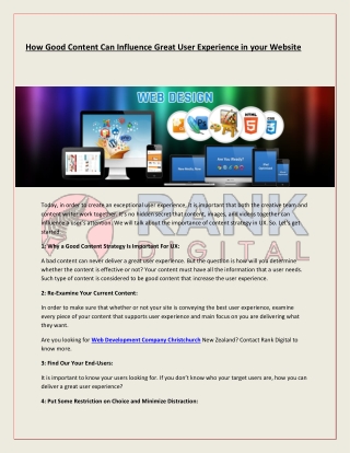 How good content can influence great user experience in your website