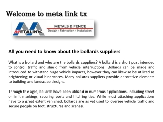 All you need to know about the bollards suppliers