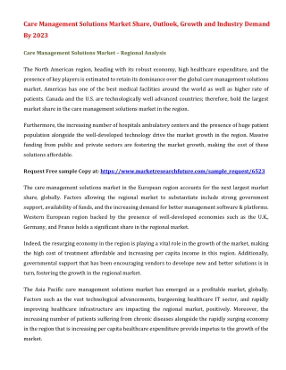 Care Management Solutions Market Share, Outlook, Growth and Industry Demand By 2023