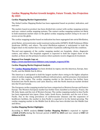Cardiac Mapping Market Growth Insights, Future Trends, Size Projection By 2025