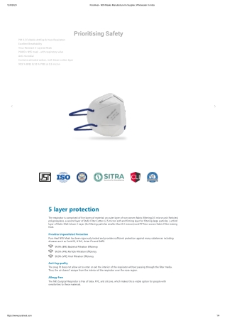 N95 mask with 5 layer protection manufacturer in India