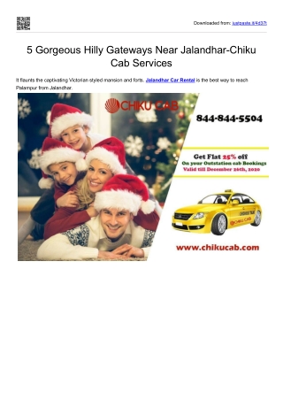 Chiku Cab Make Your Trip For Jalandhar Car Rental Taxi Services