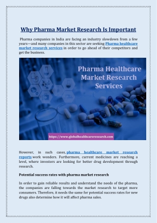 Why Pharma Market Research Is Important - Pharma Healthcare Market Research Company