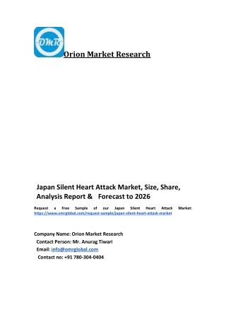 Japan Silent Heart Attack Market Trends, Size, Competitive Analysis and Forecast 2020-2026