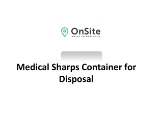 Medical Sharps Container Disposal