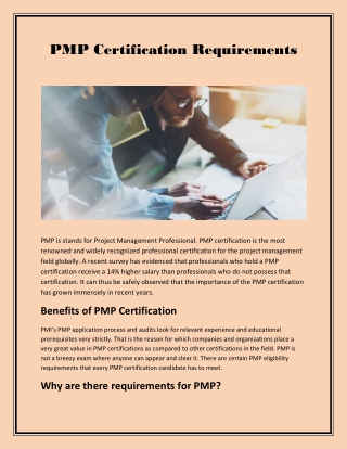 PMP Certification Requirements