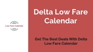 Delta Low Fare Calendar