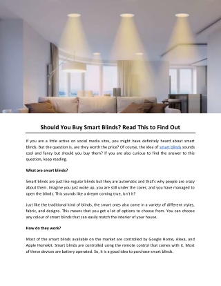 Should You Buy Smart Blinds? Read This to Find Out